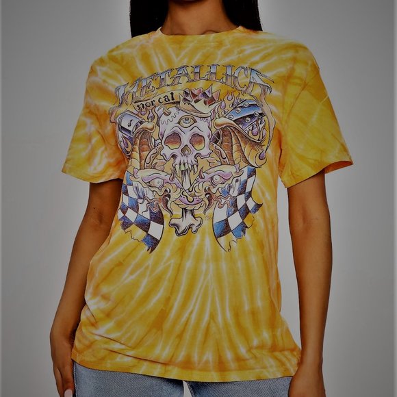 Metallica NorCal Skull thrash metal rock Tie-Dye Official T-Shirt M bigger NWT - Picture 1 of 5